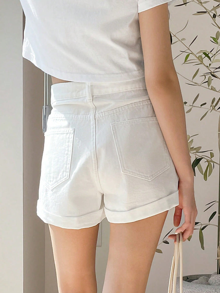 Pantaloni scurți SHEIN, alb