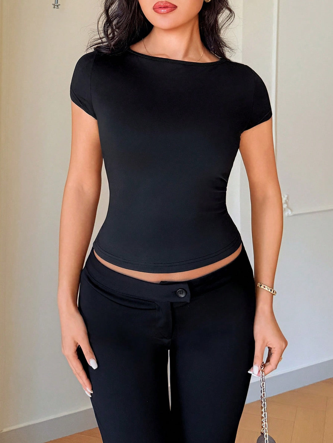 Top SHEIN, negru
