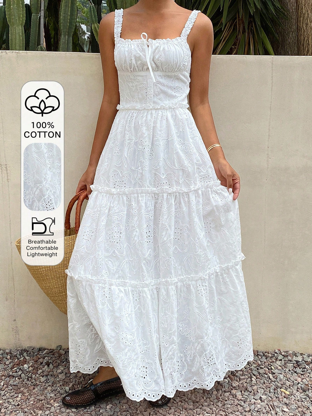 Rochie maxi SHEIN, alb
