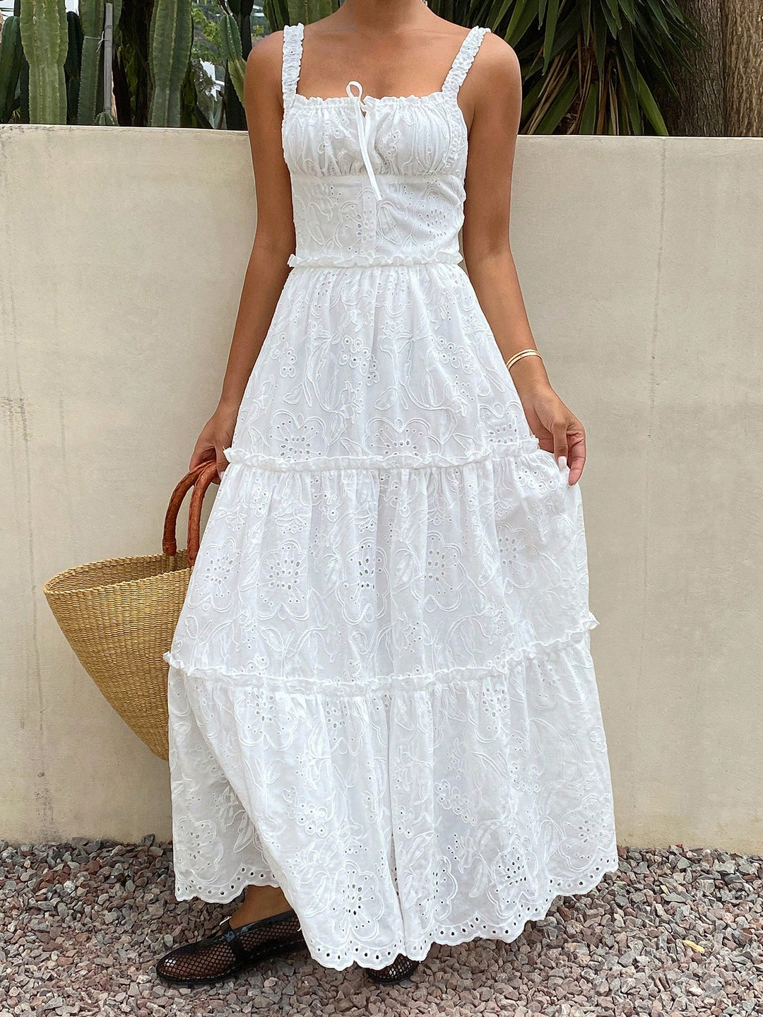 Rochie maxi SHEIN, alb