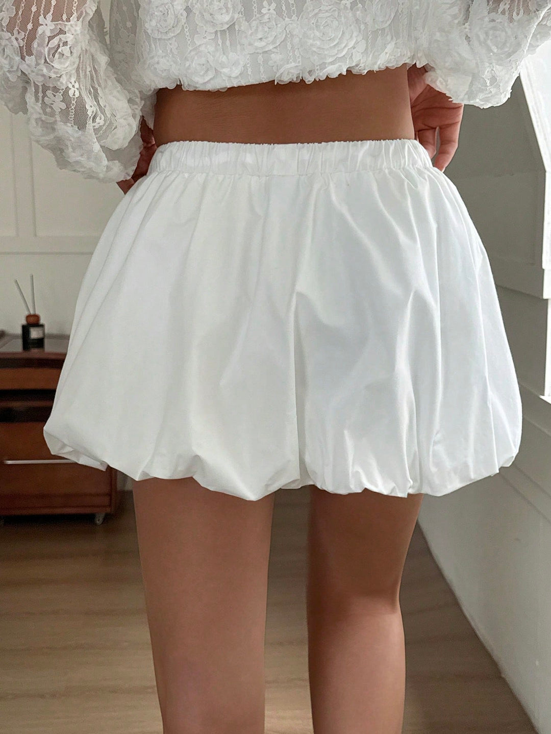 Pantaloni scurți SHEIN, alb