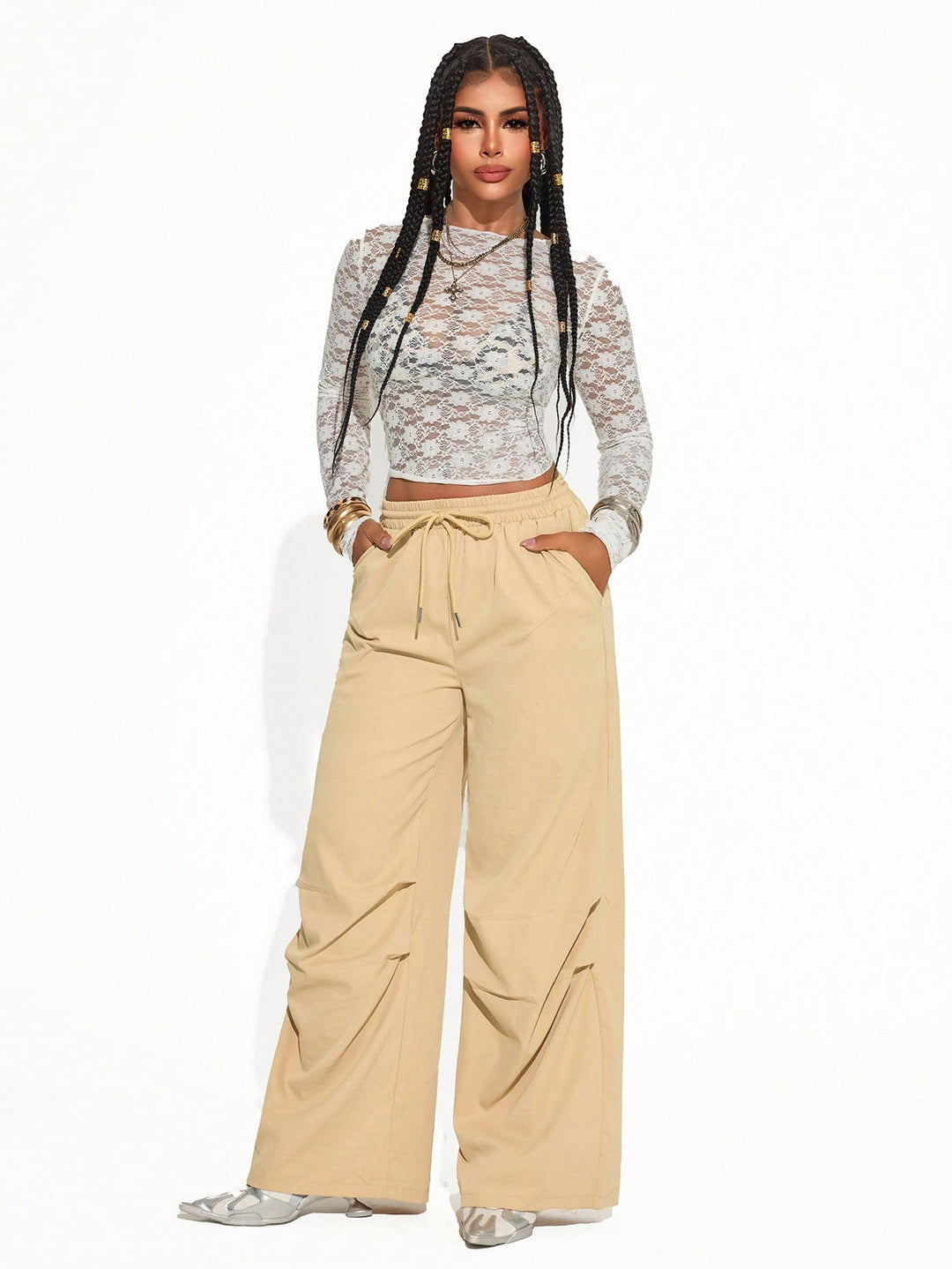 Pantaloni SHEIN, kaki