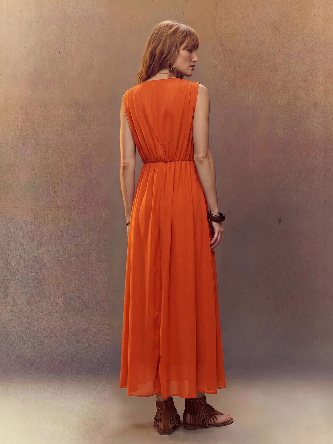 Rochie maxi SHEIN, portocaliu