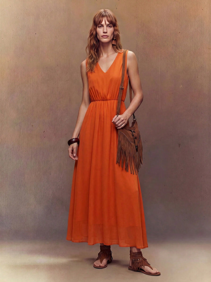 Rochie maxi SHEIN, portocaliu