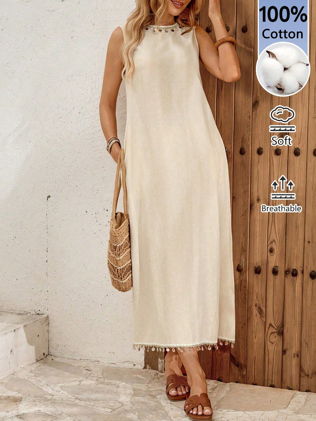 Rochie maxi SHEIN, kaki