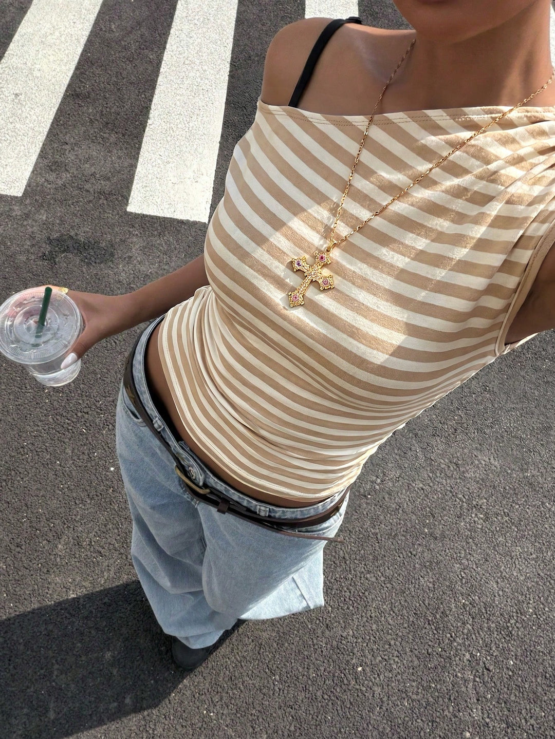 Top SHEIN, kaki