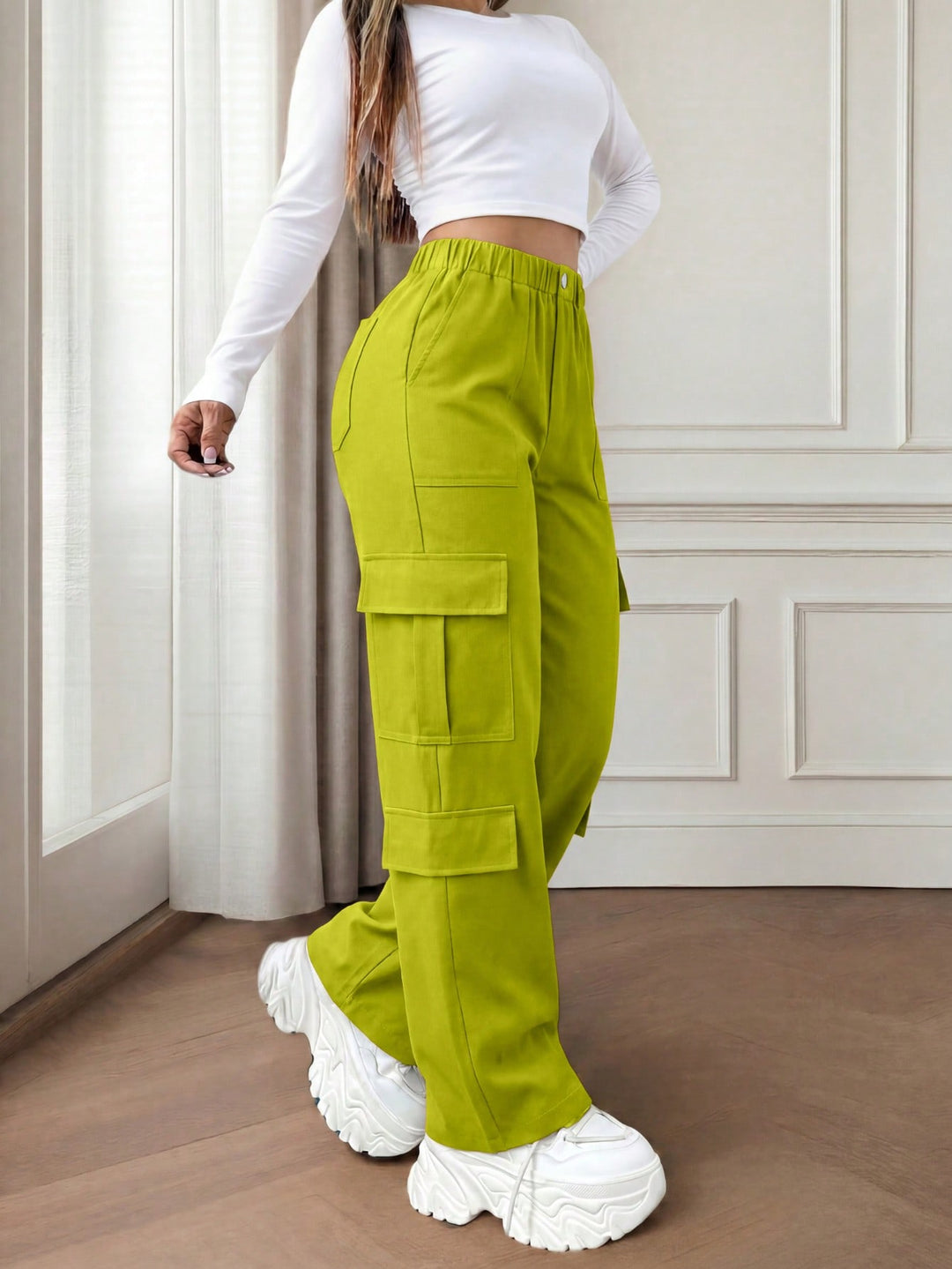 Pantaloni SHEIN, verde