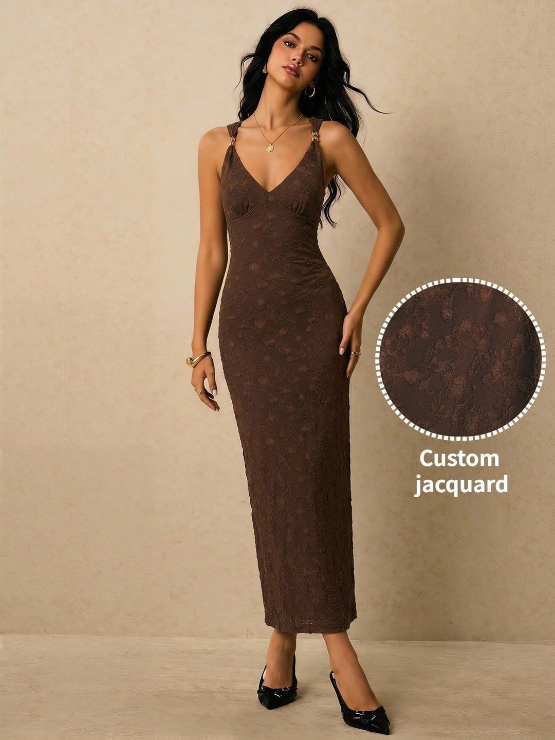 Rochie maxi SHEIN, maro