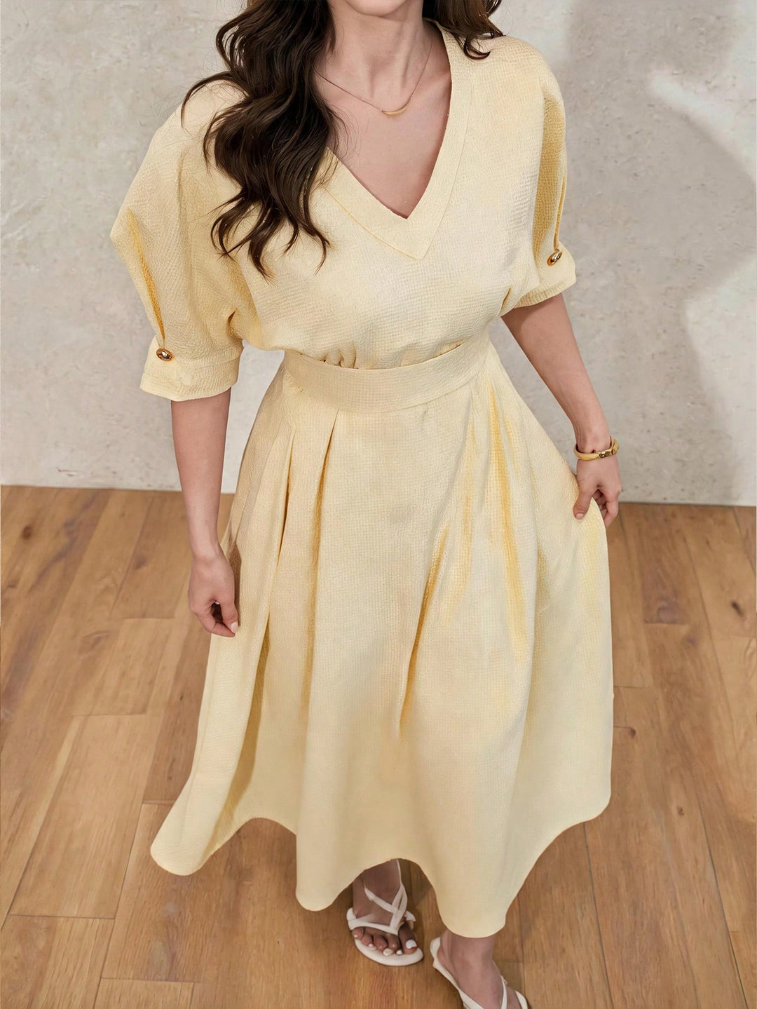 Rochie midi SHEIN, galben