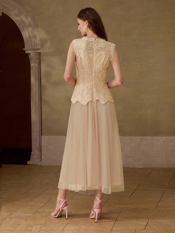 Rochie maxi SHEIN, bej