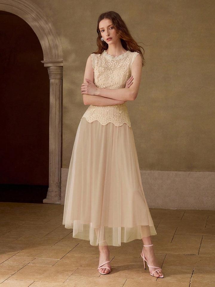Rochie maxi SHEIN, bej
