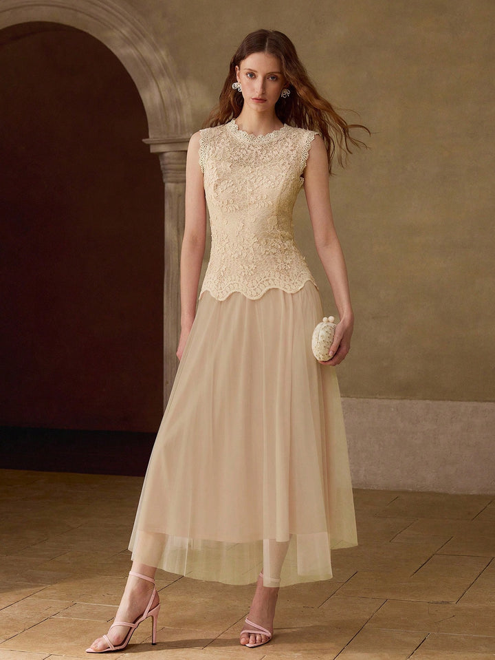 Rochie maxi SHEIN, bej