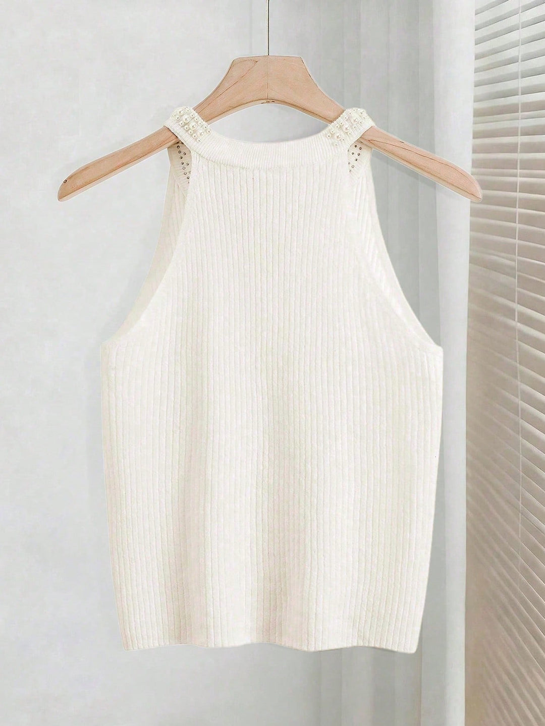 Pulover tricotat SHEIN, crem