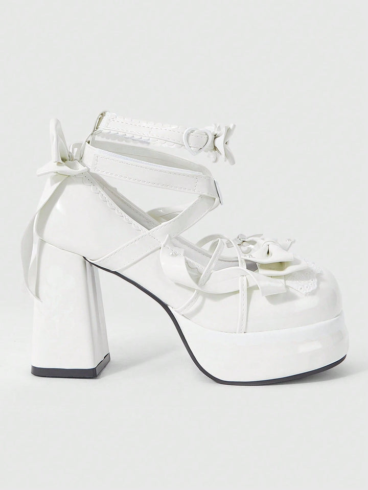 Pantofi cu toc SHEIN, alb