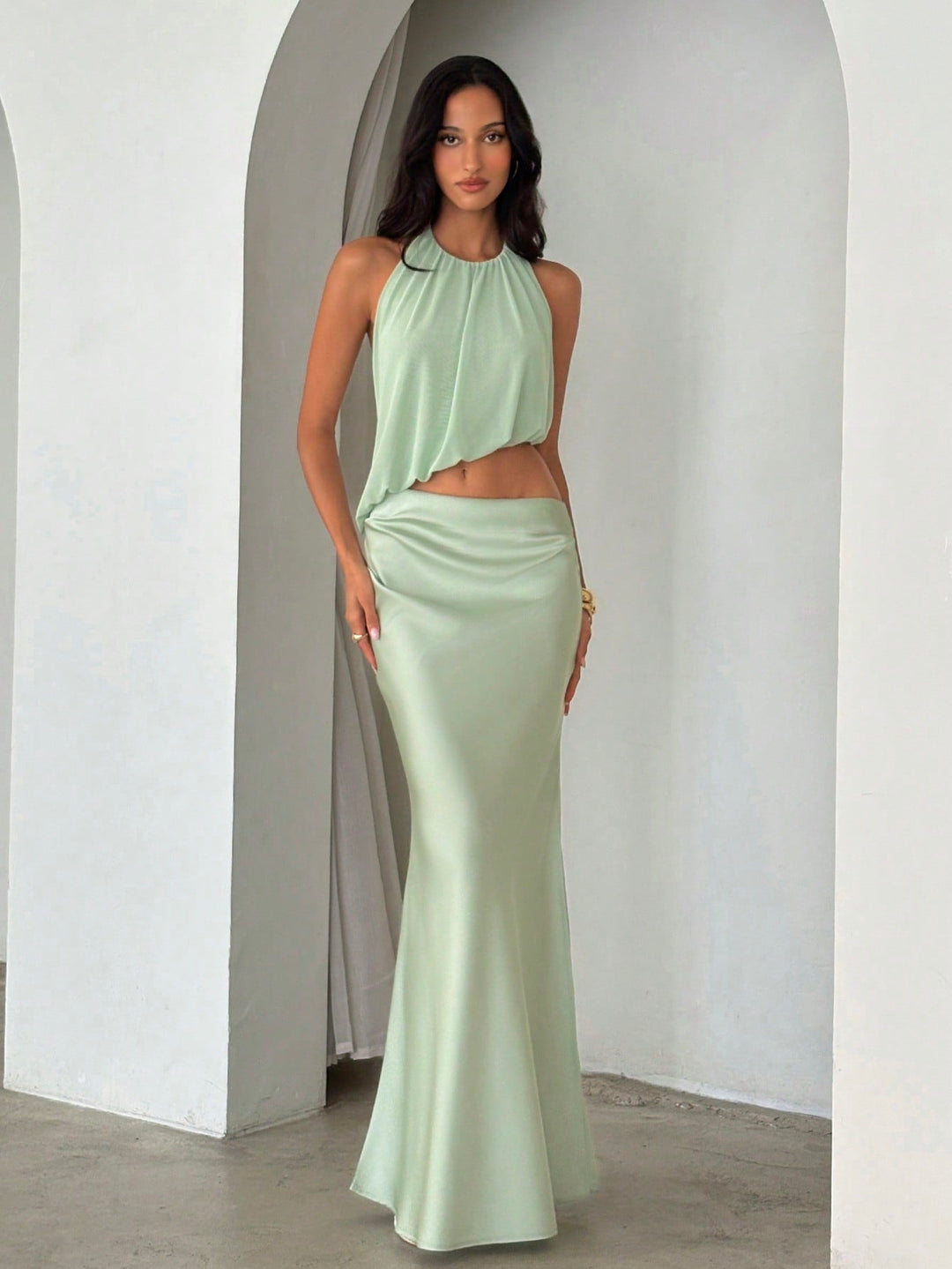 Rochie maxi SHEIN, verde