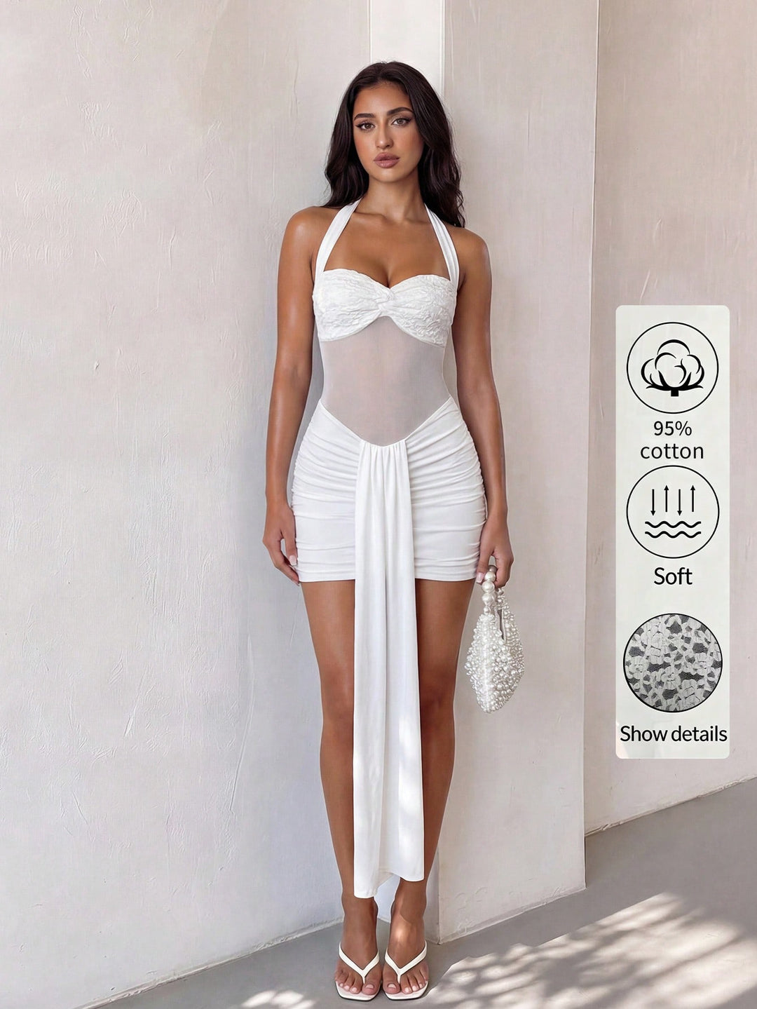 Rochie mini SHEIN, alb
