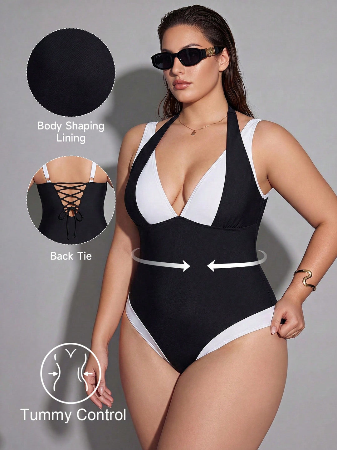 Costum de baie SHEIN, mix culori