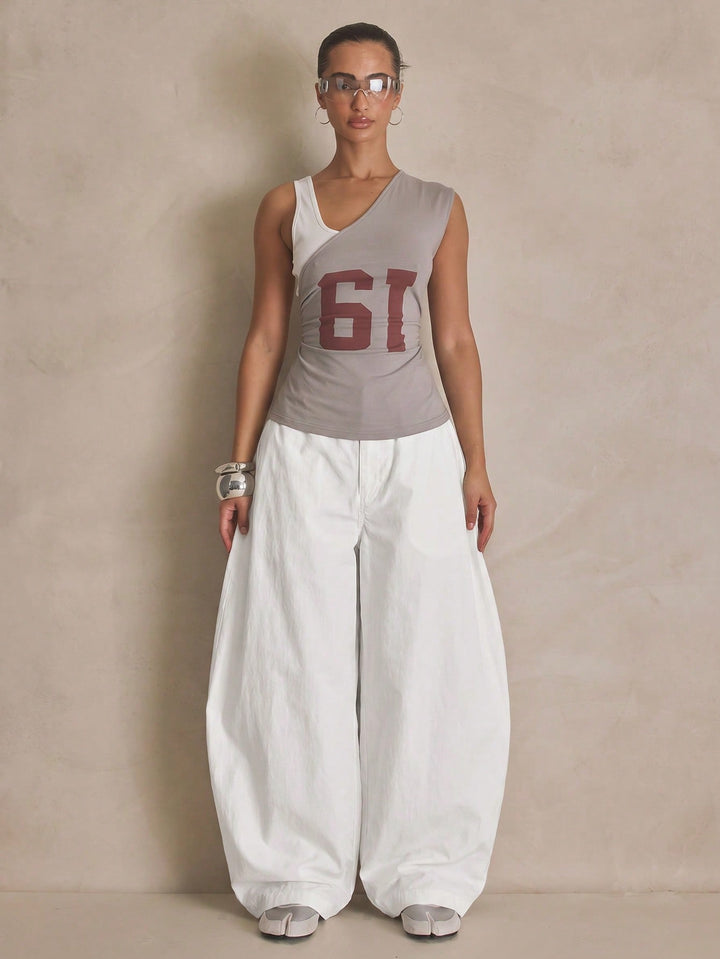Pantaloni SHEIN, alb