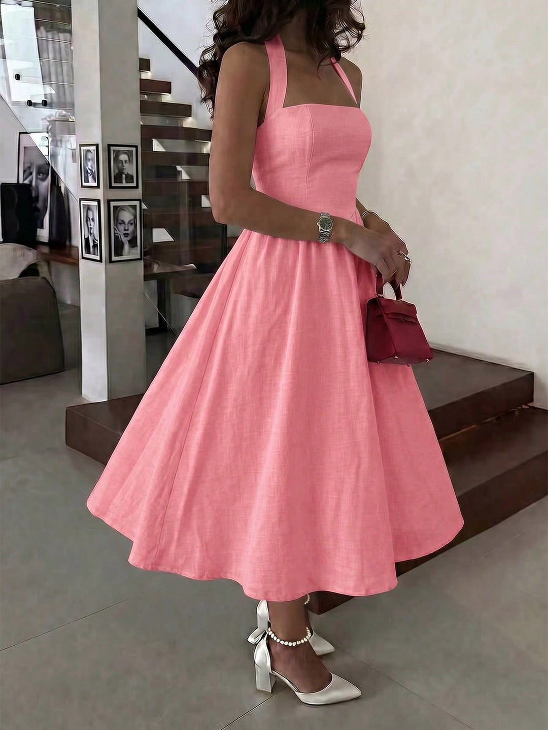 Rochie maxi SHEIN, roz
