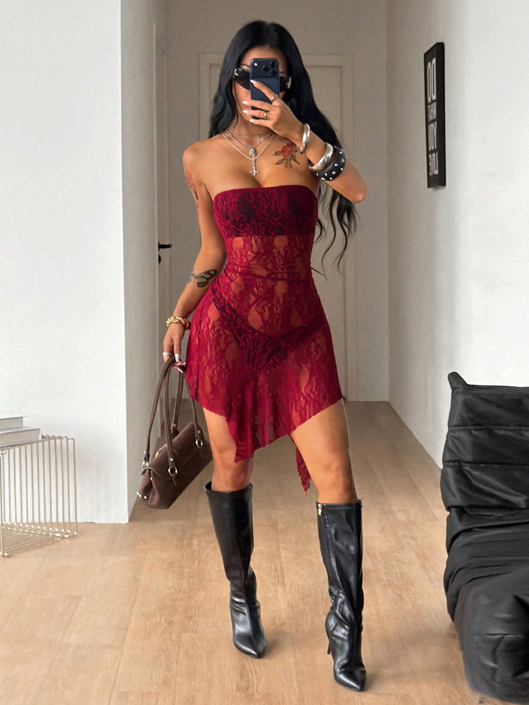 Rochie mini SHEIN, vișiniu