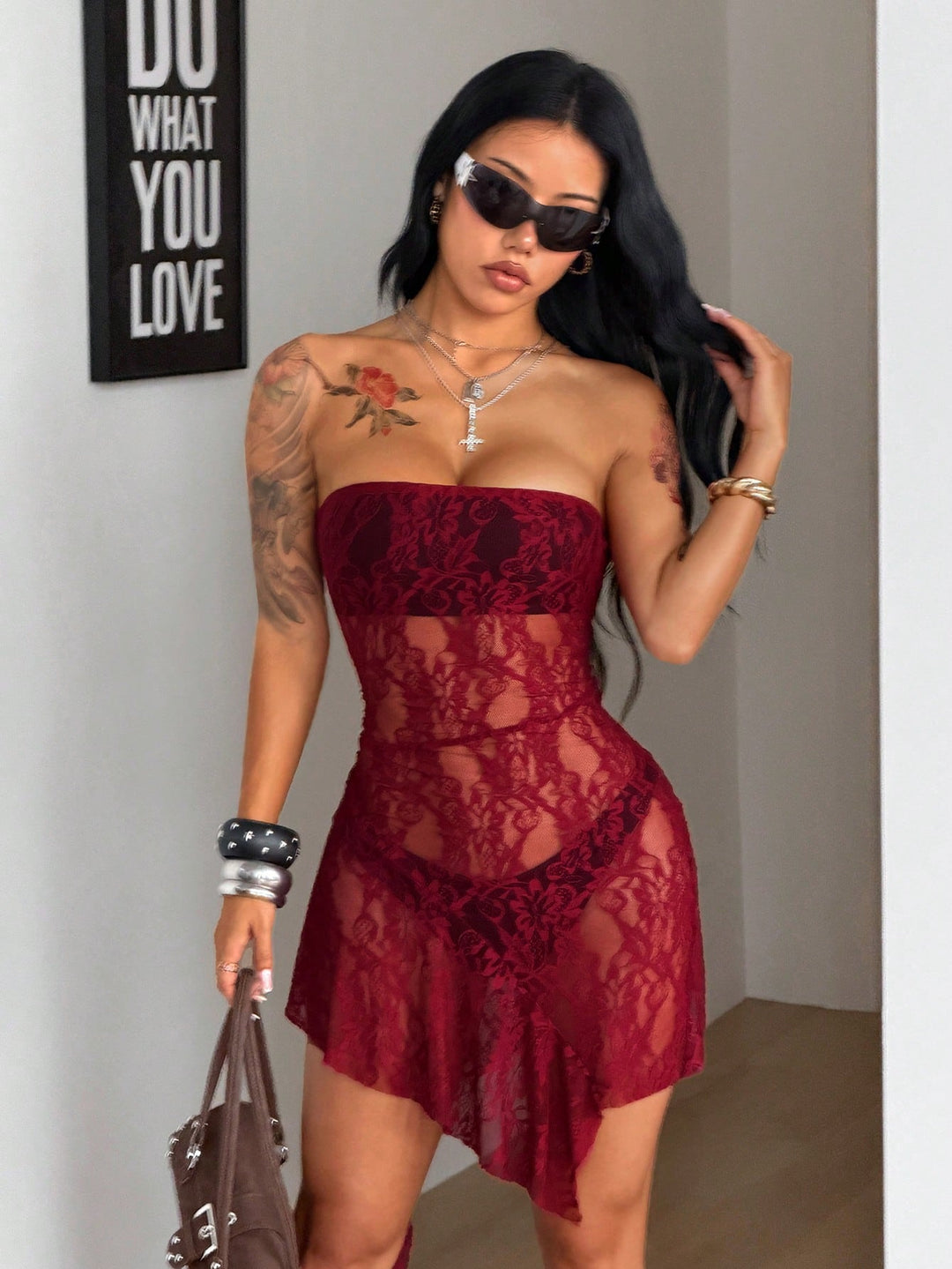 Rochie mini SHEIN, vișiniu