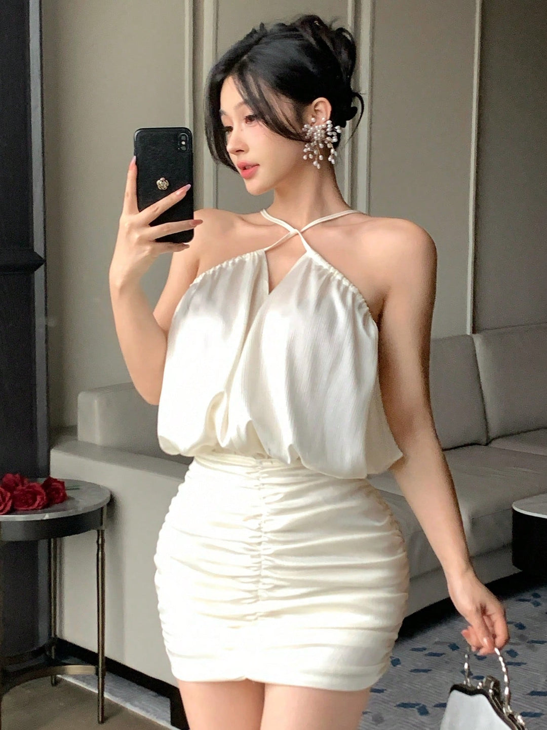 Rochie scurtă SHEIN, bej