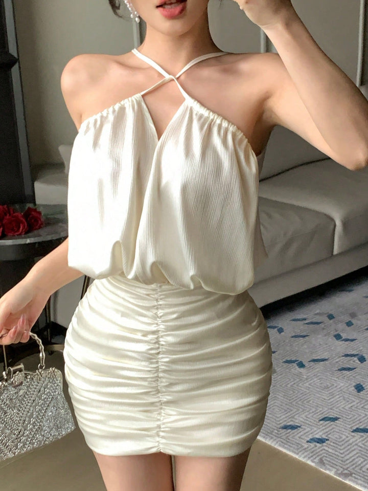 Rochie scurtă SHEIN, bej