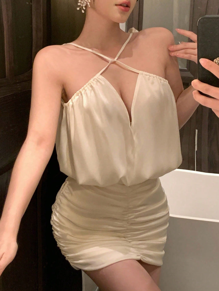 Rochie scurtă SHEIN, bej