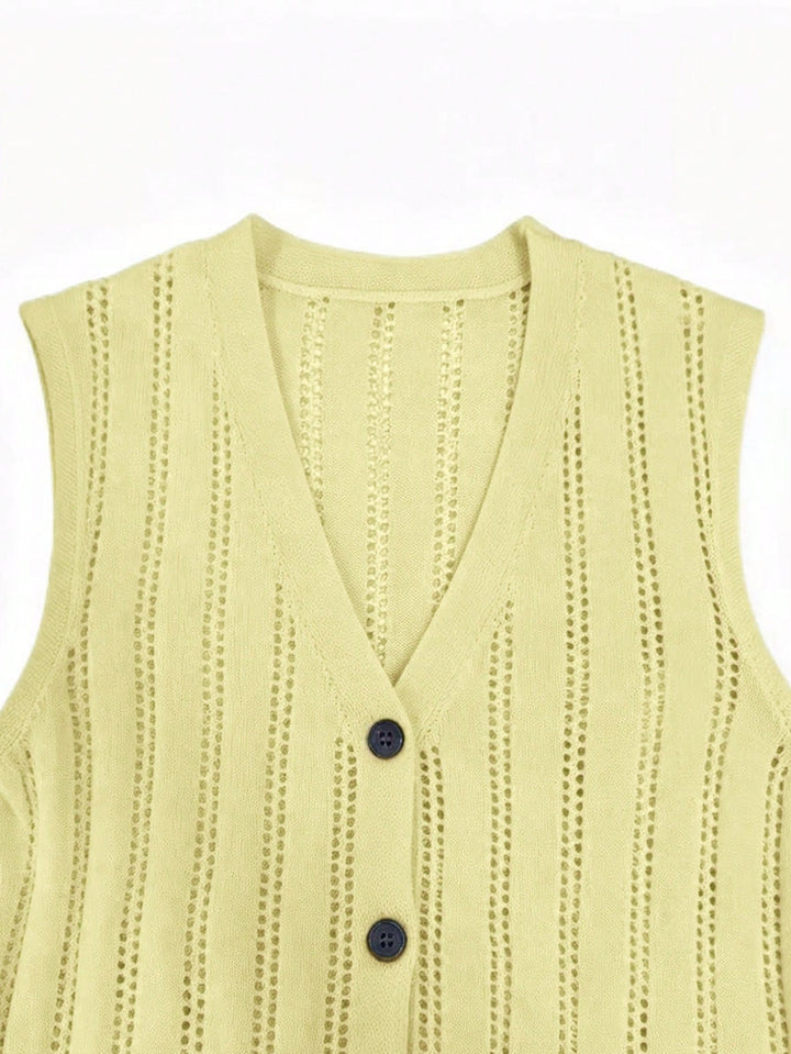 Cardigan fără mâneci SHEIN, galben