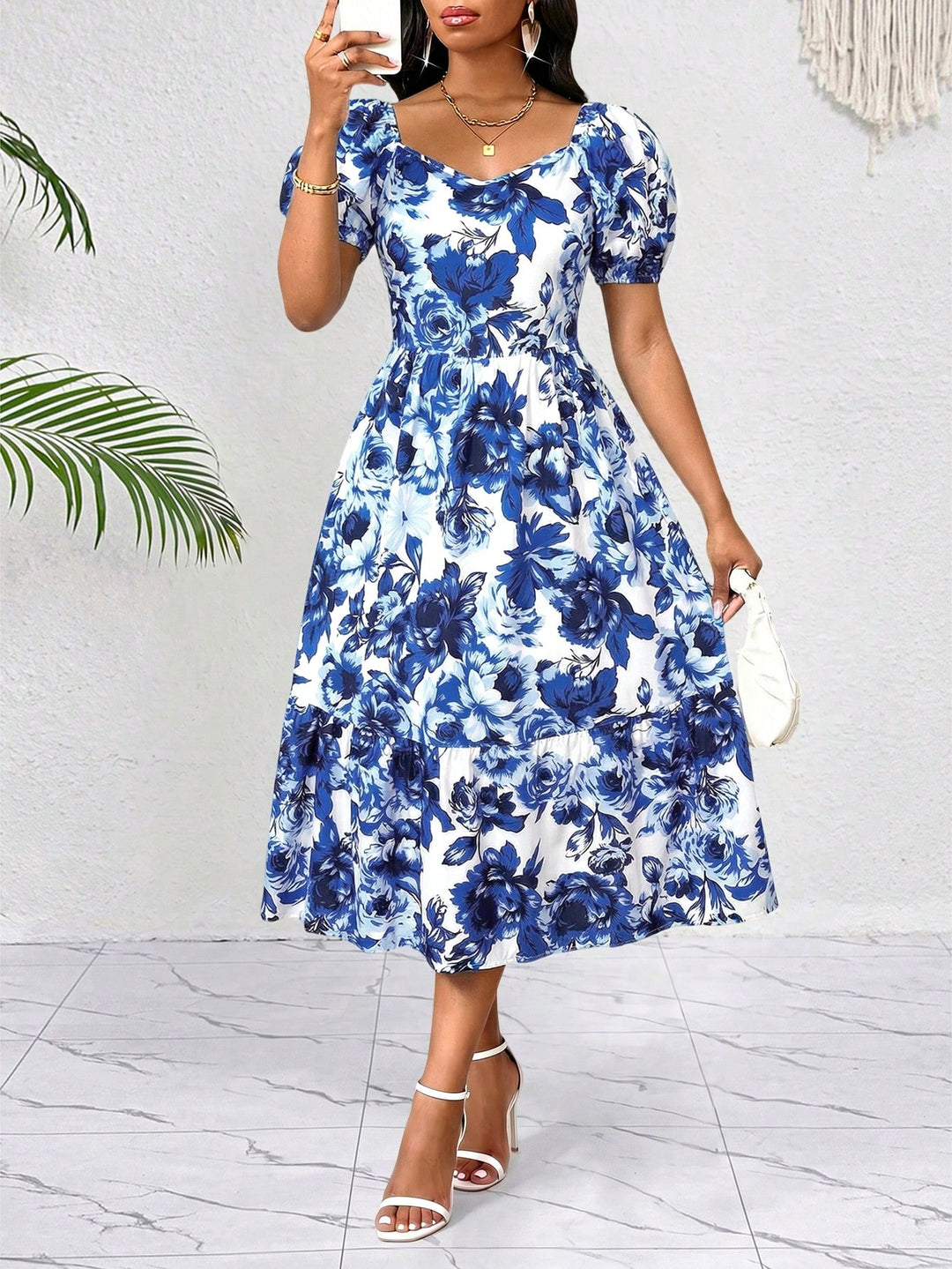Rochie midi SHEIN, albastru