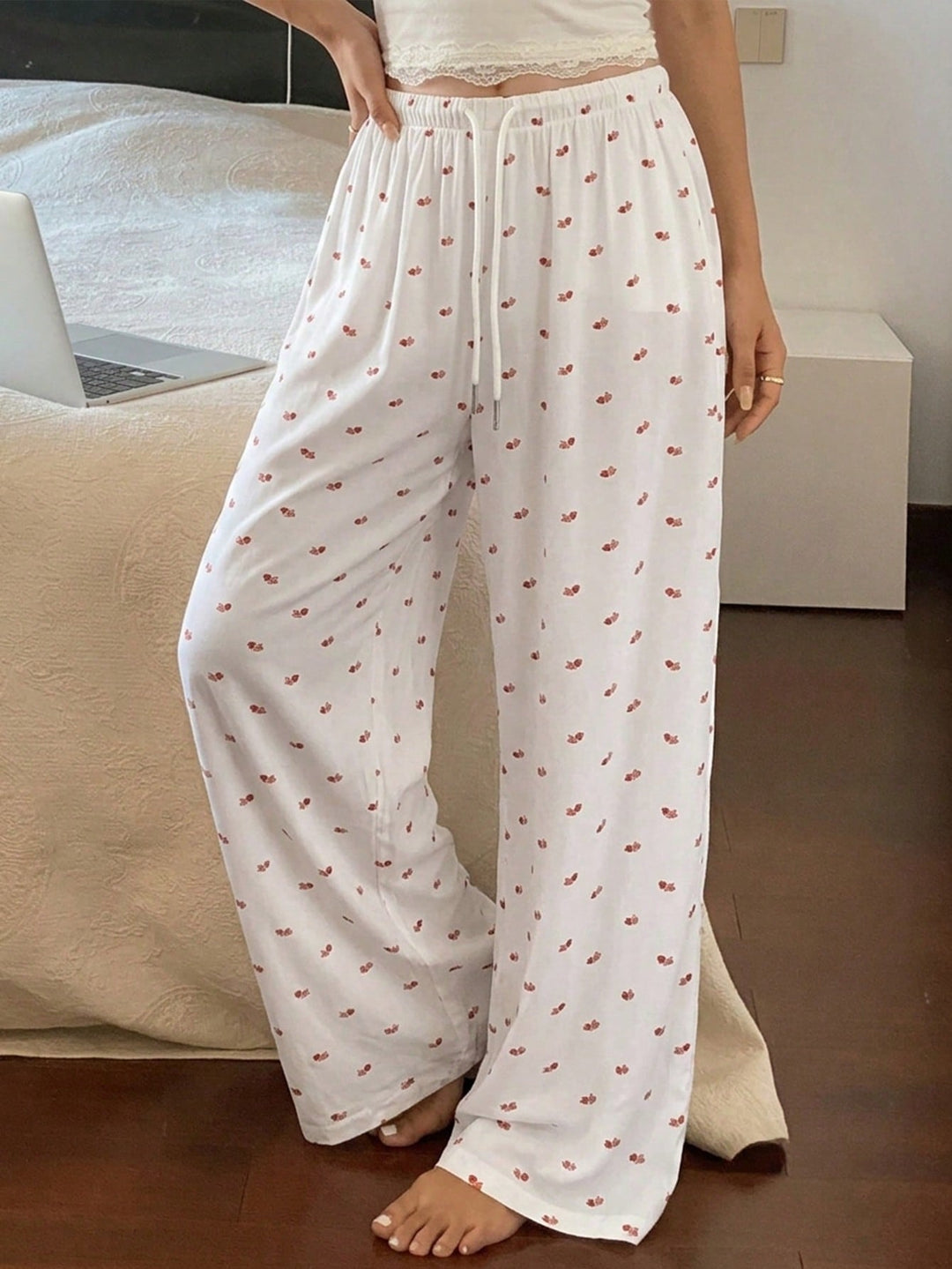 Pantaloni SHEIN, alb