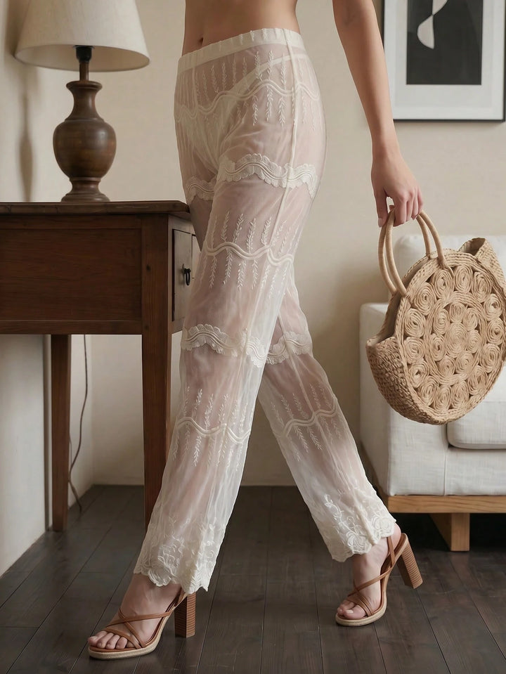 Pantaloni SHEIN, alb
