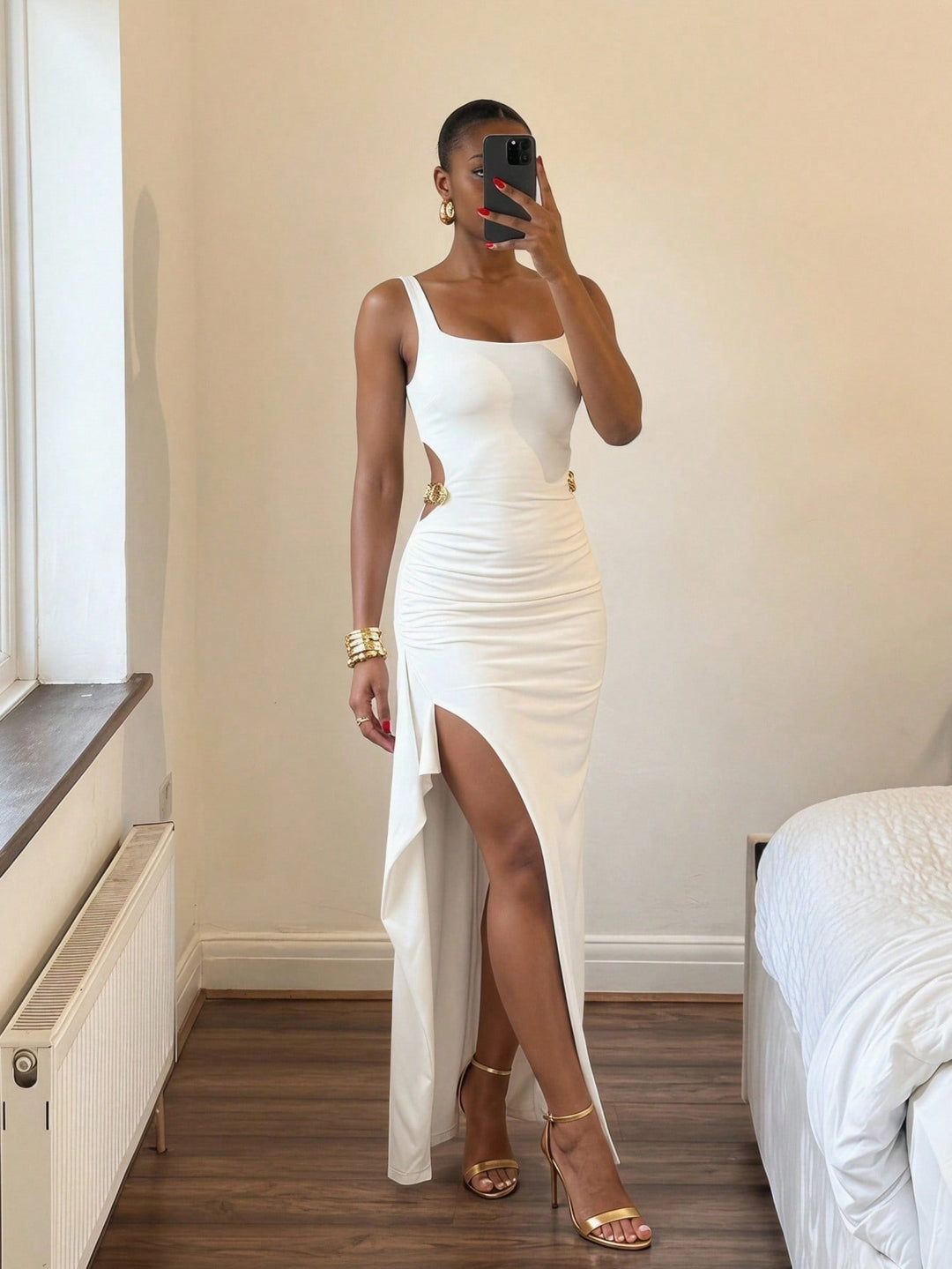 Rochie maxi SHEIN, alb