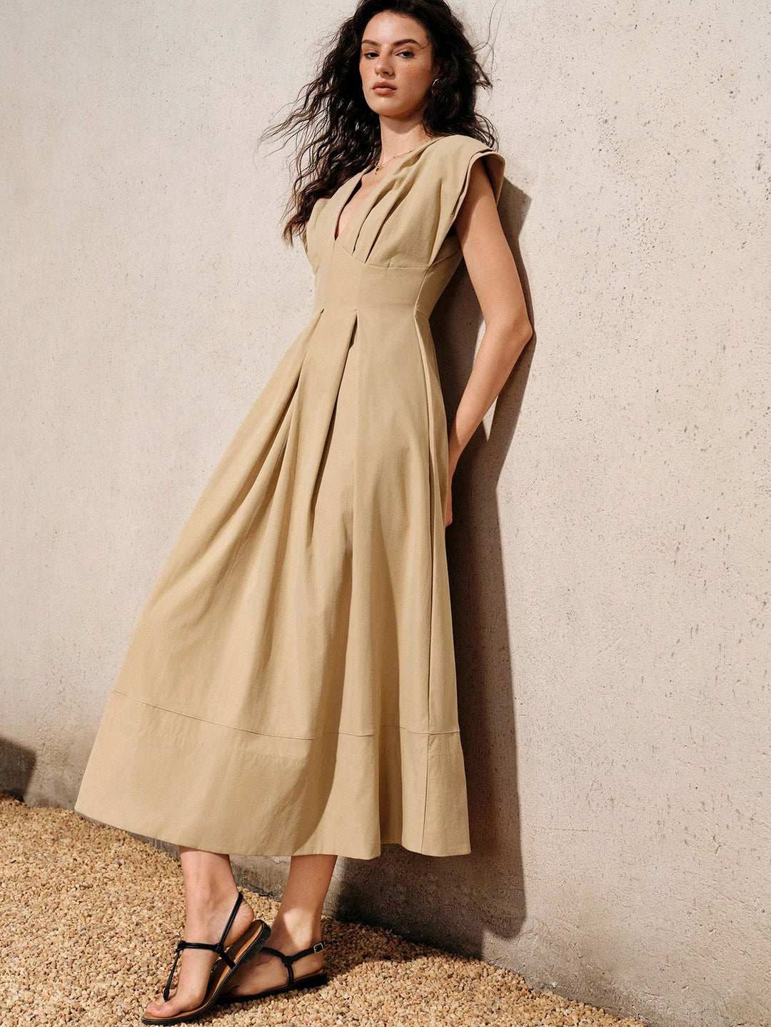 Rochie maxi SHEIN, kaki