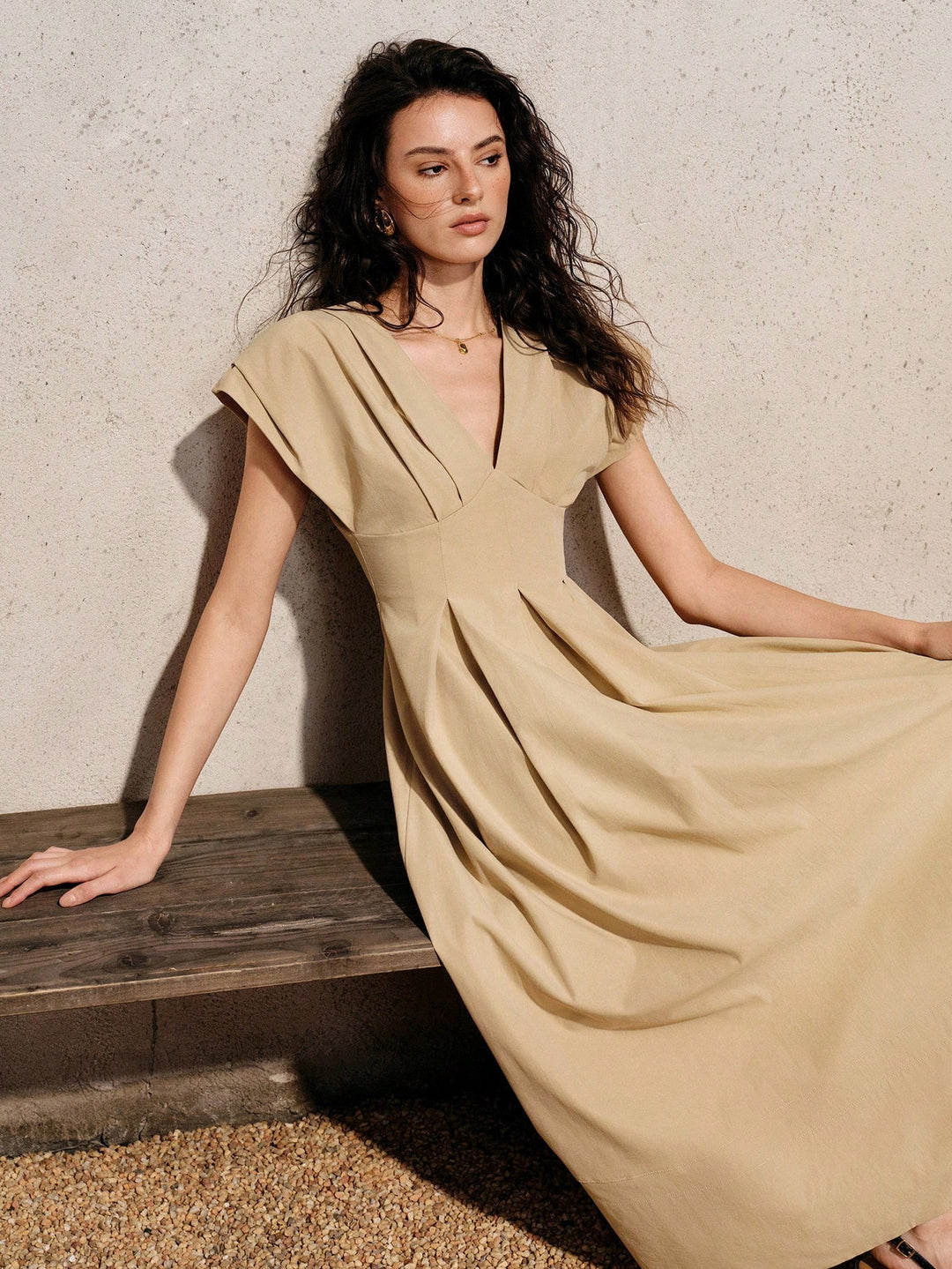 Rochie maxi SHEIN, kaki