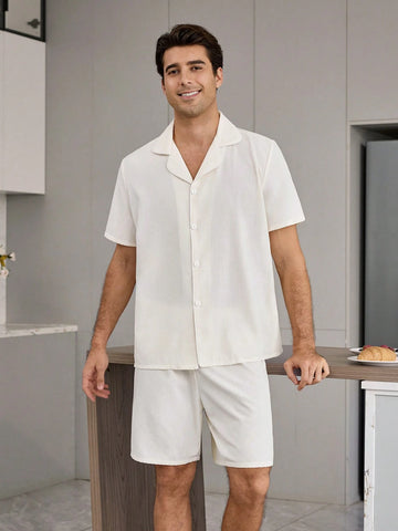 Compleu pijamale SHEIN, crem