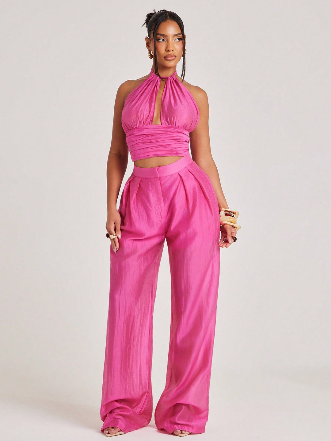 Pantaloni SHEIN, roz