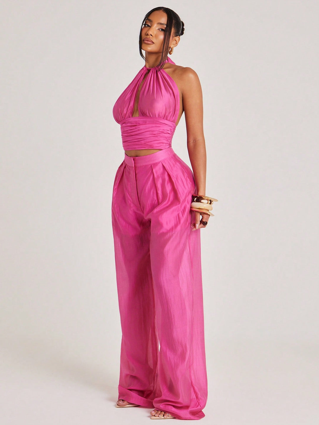 Pantaloni SHEIN, roz