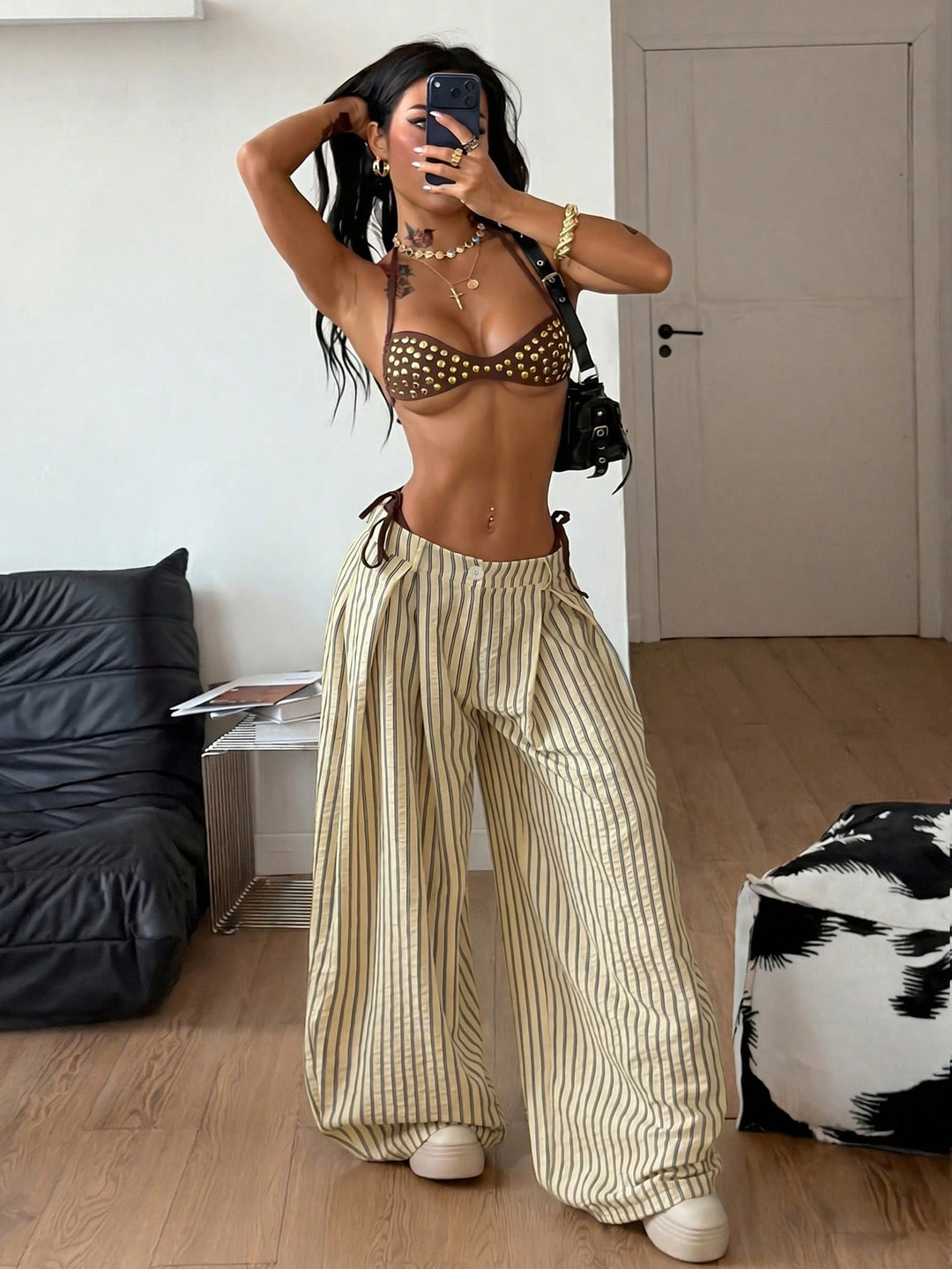 Pantaloni SHEIN, galben