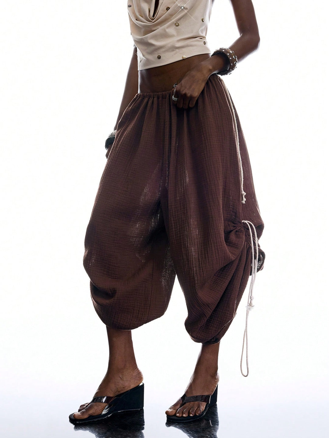 Pantaloni SHEIN, maro