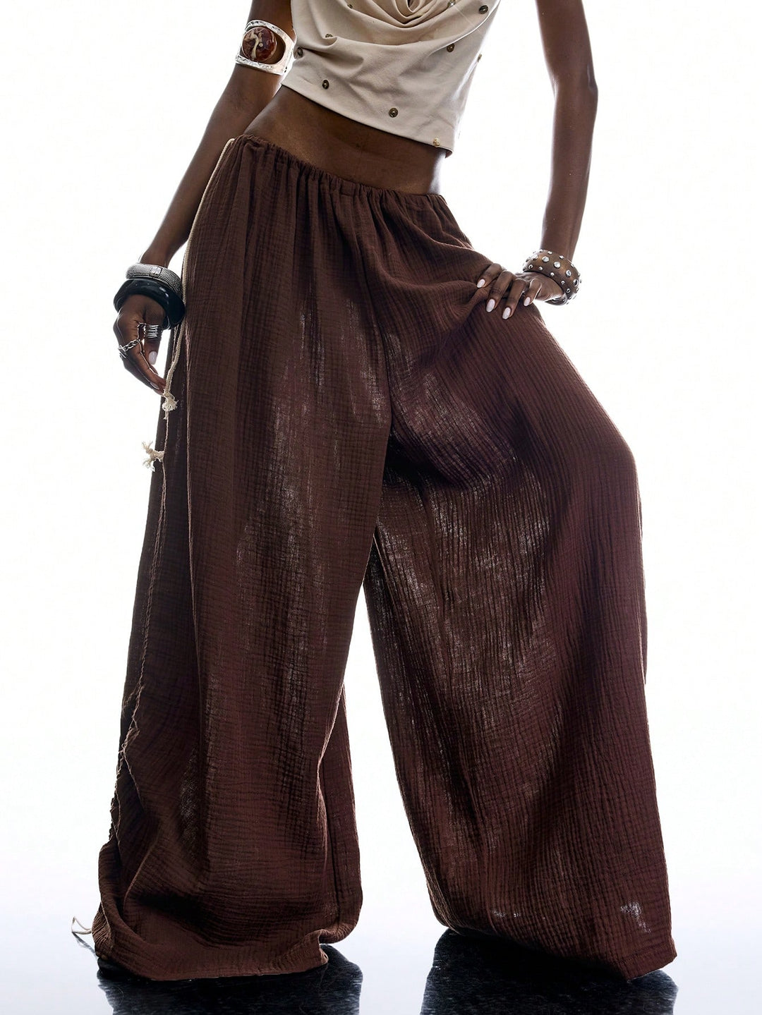 Pantaloni SHEIN, maro