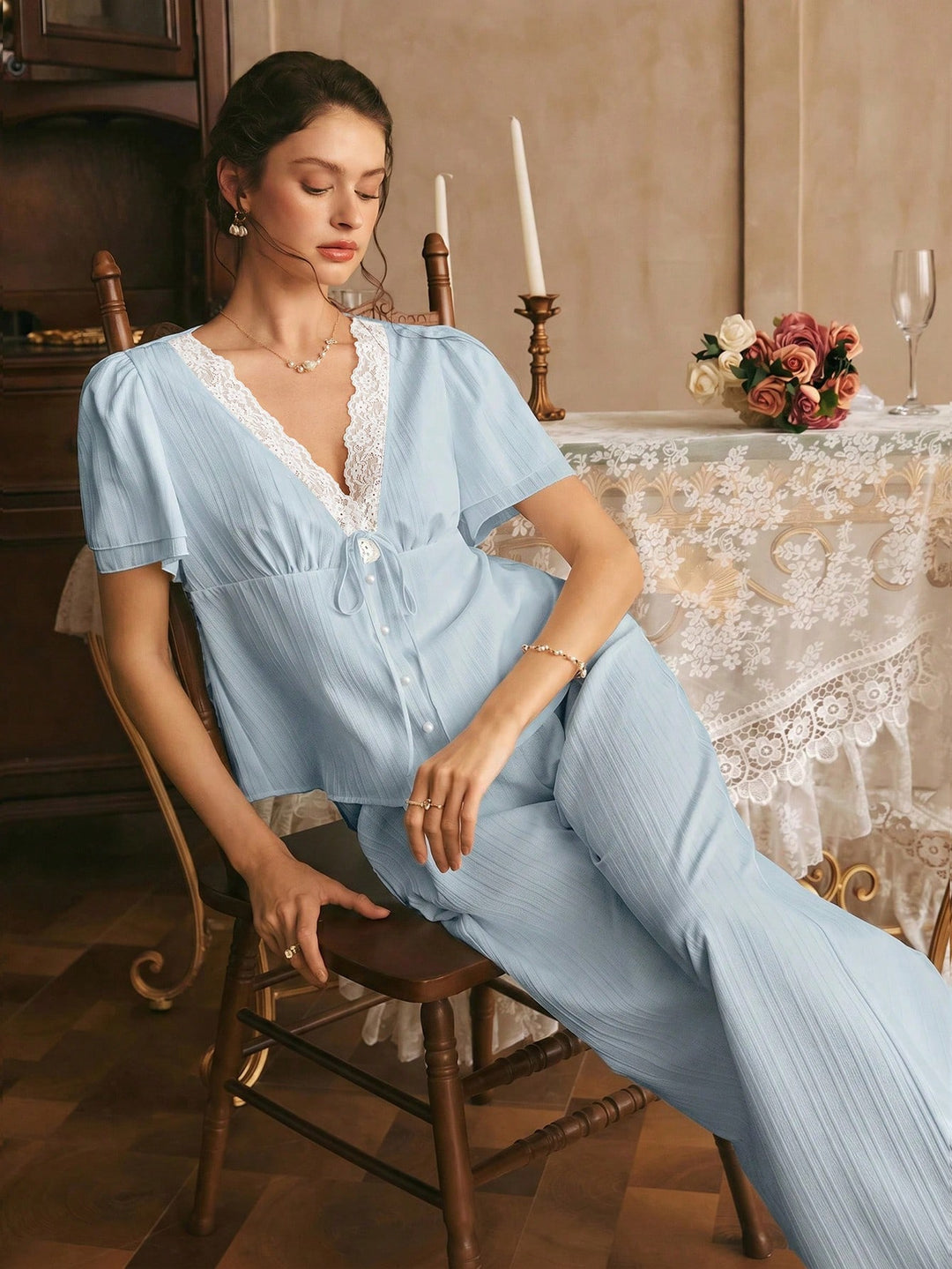 Pijama SHEIN, albastru