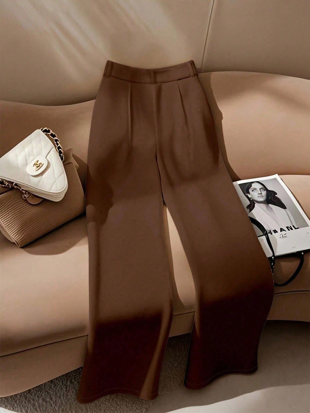 Pantaloni SHEIN, maro
