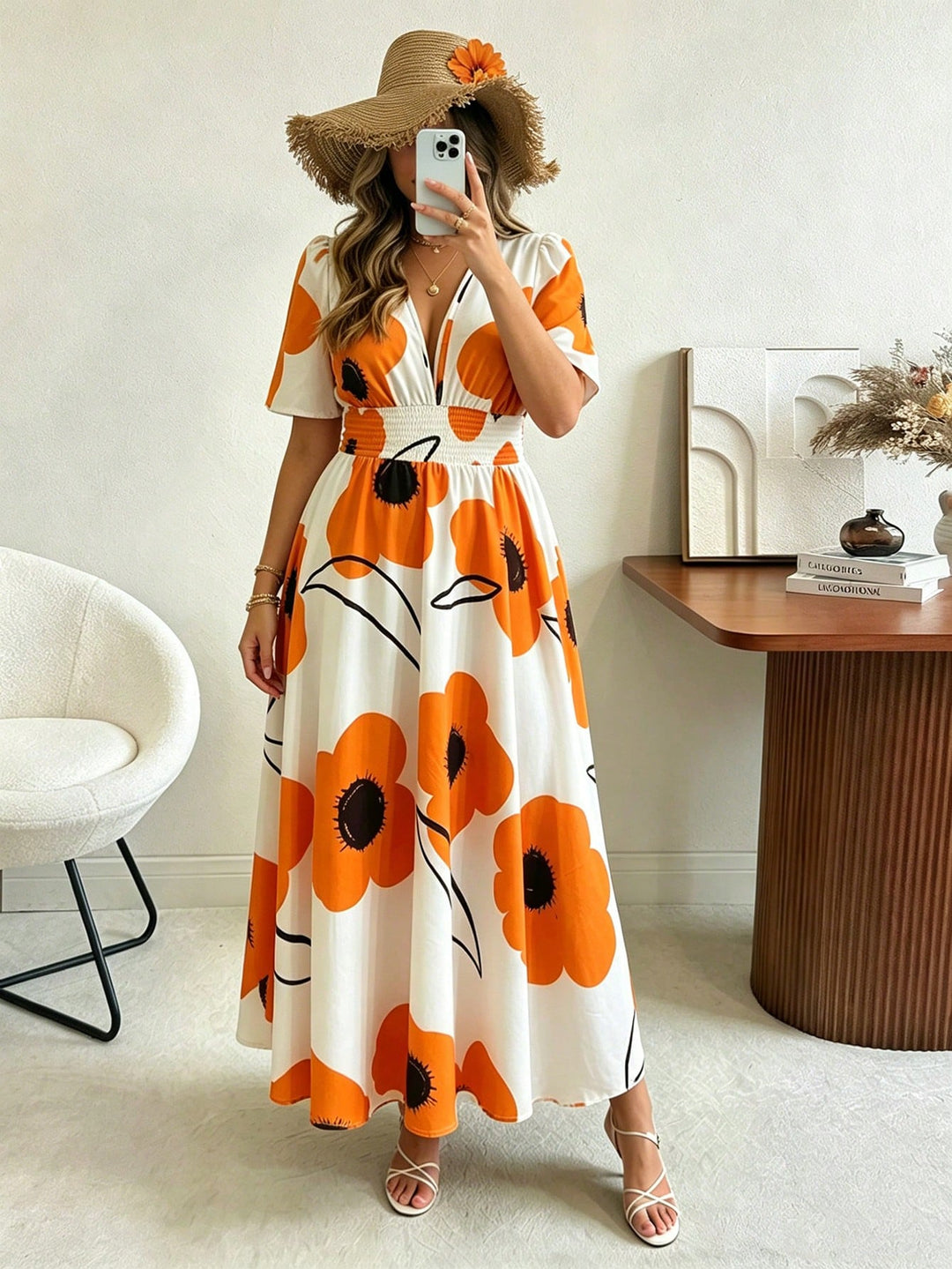 Rochie SHEIN, portocaliu