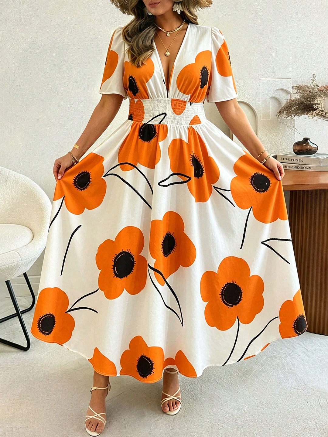 Rochie SHEIN, portocaliu