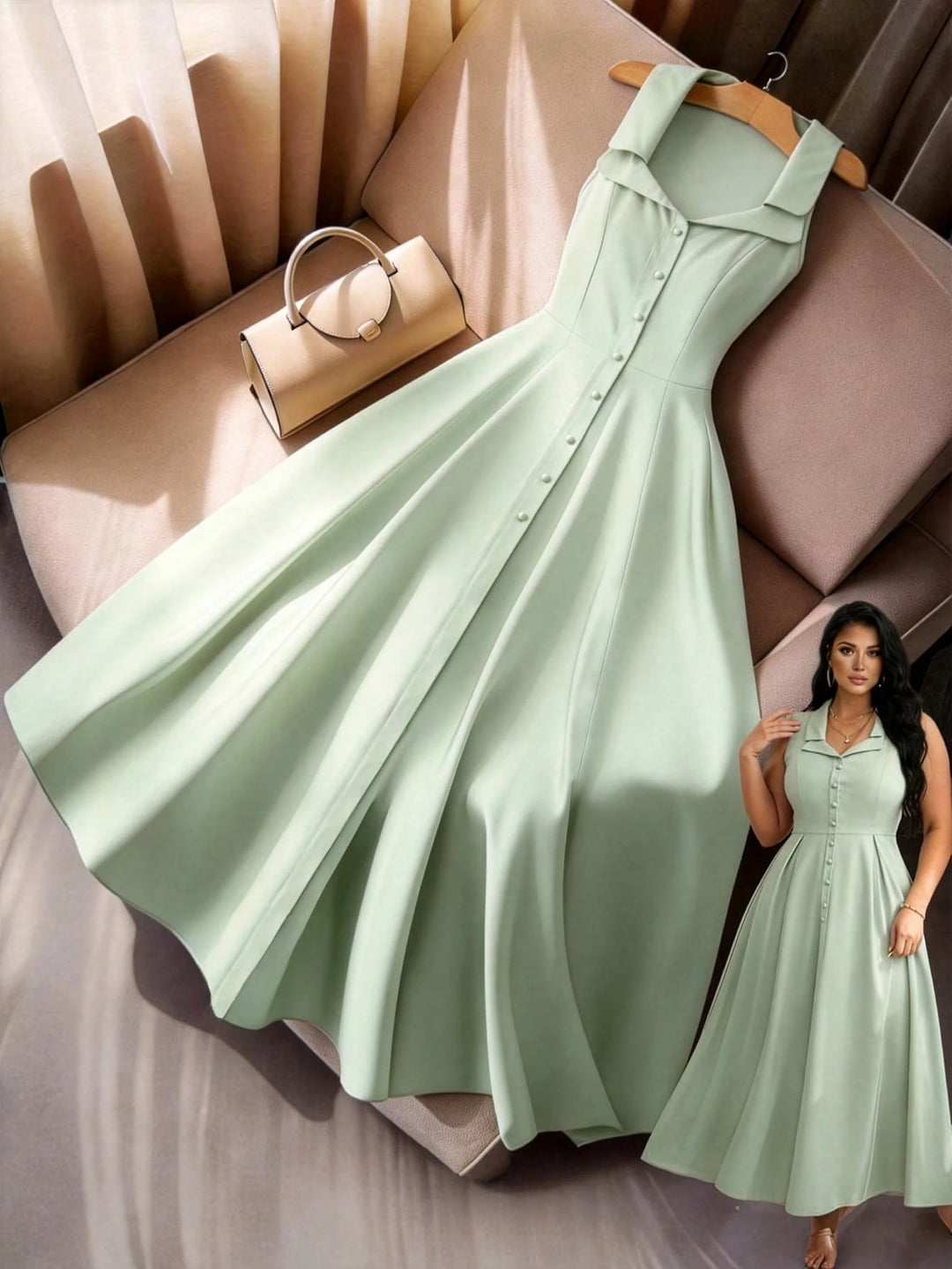 Rochie maxi SHEIN, verde
