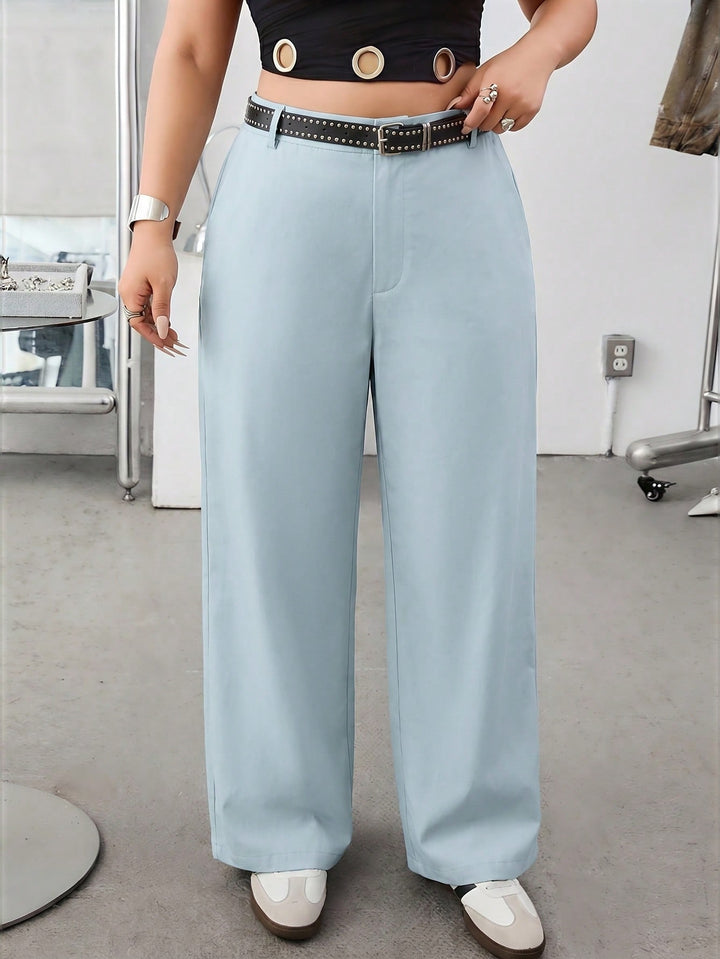 Pantalon de costum SHEIN, albastru