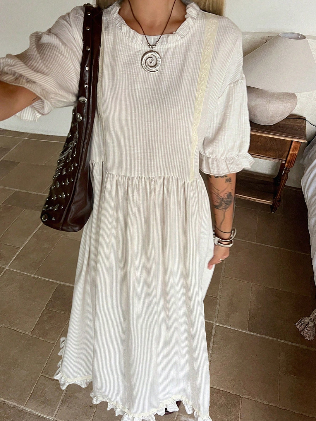 Rochie maxi SHEIN, kaki