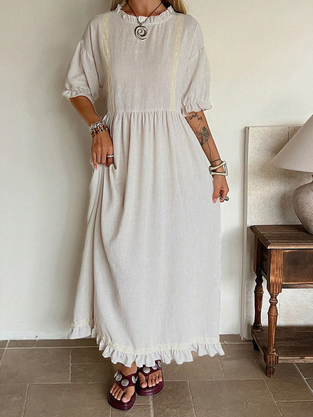 Rochie maxi SHEIN, kaki