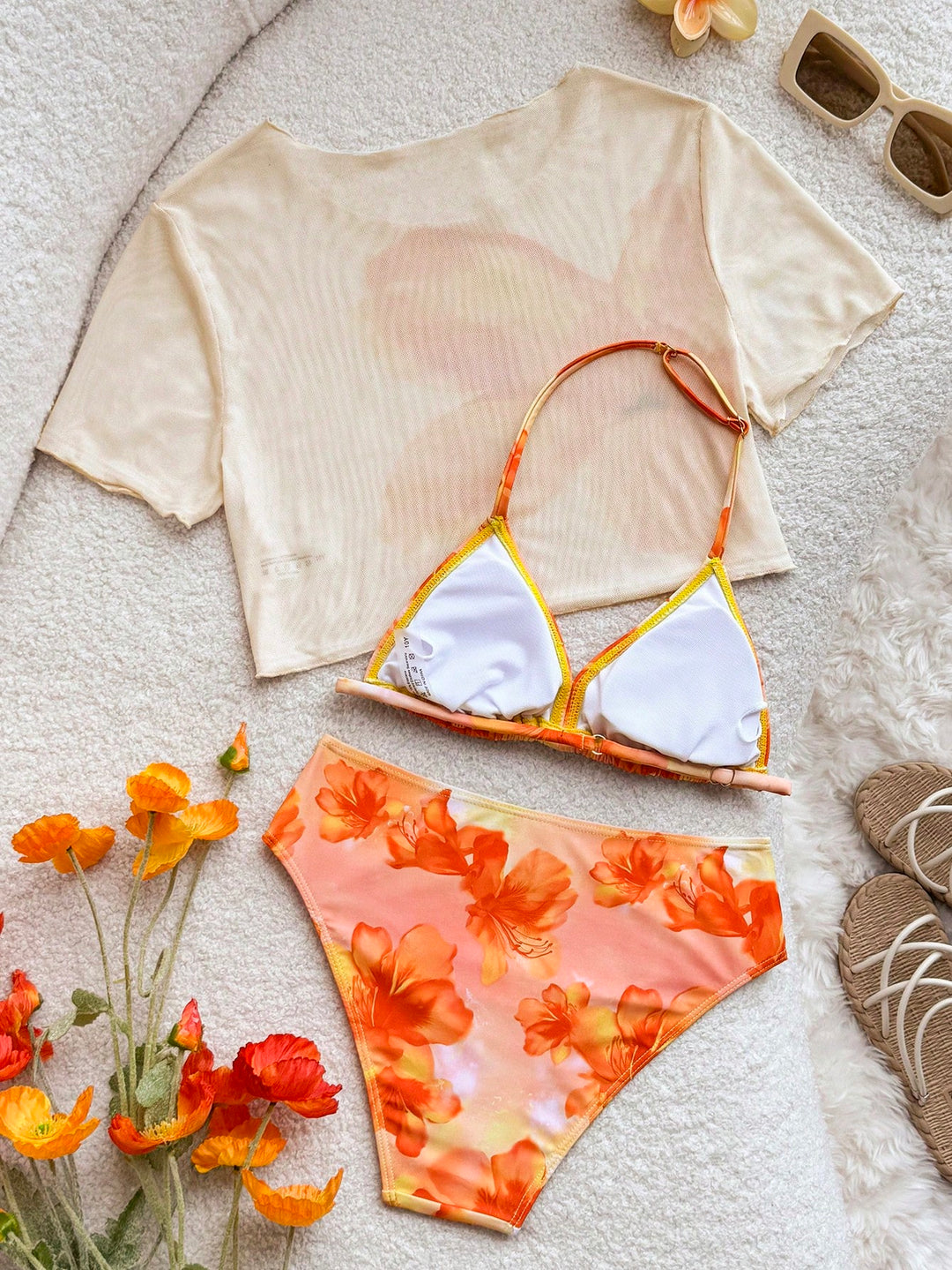 Set bikini SHEIN, portocaliu
